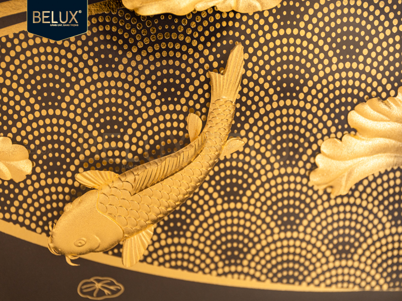 Tranh Niên Niên Hữu Dư Dát Vàng 24k 39x30cm